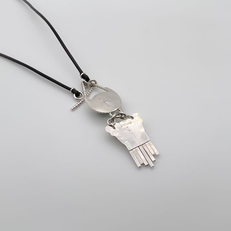 Rope 'Em - Sterling Silver Variscite Pendant