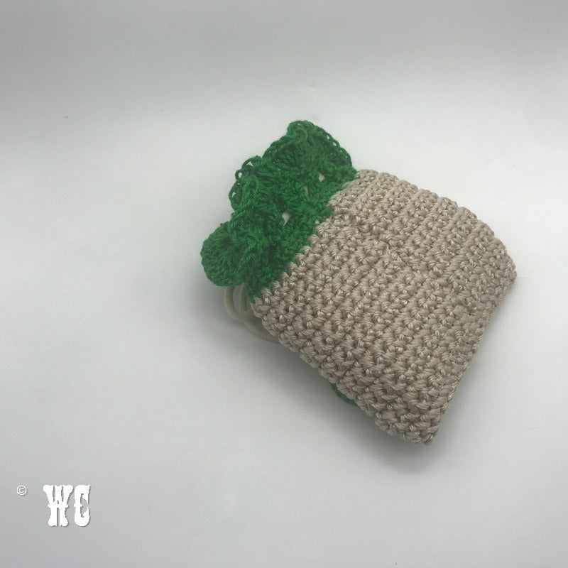 Hand Crochet Pouch with Flower