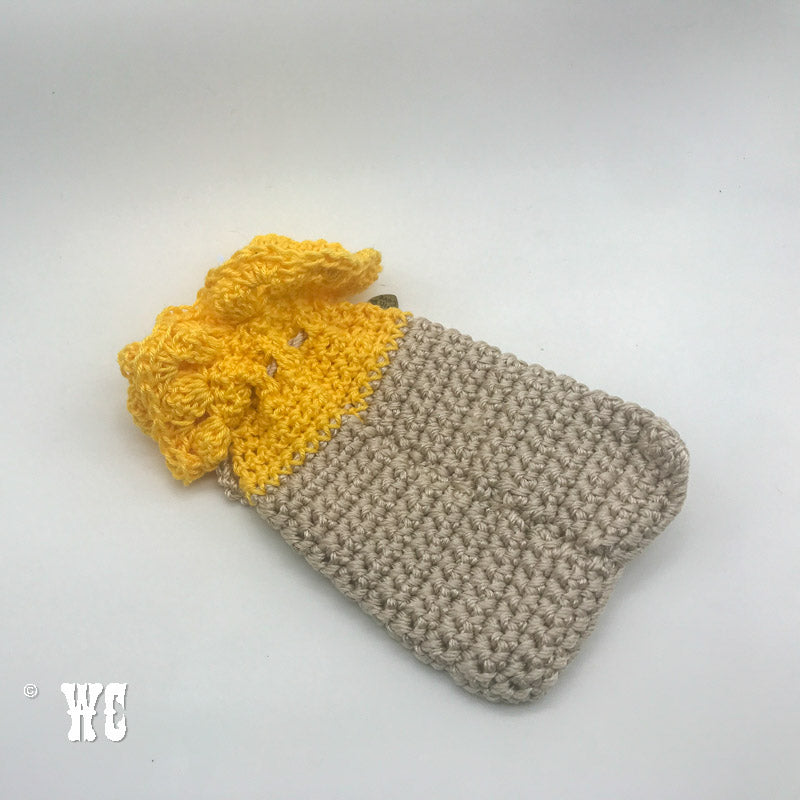 Hand Crochet Pouch with Flower