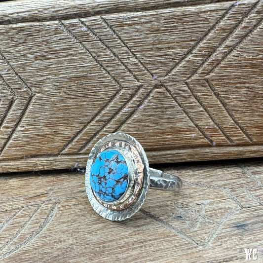 Be Bold - Sterling Silver Turquoise with Copper Accent Ring