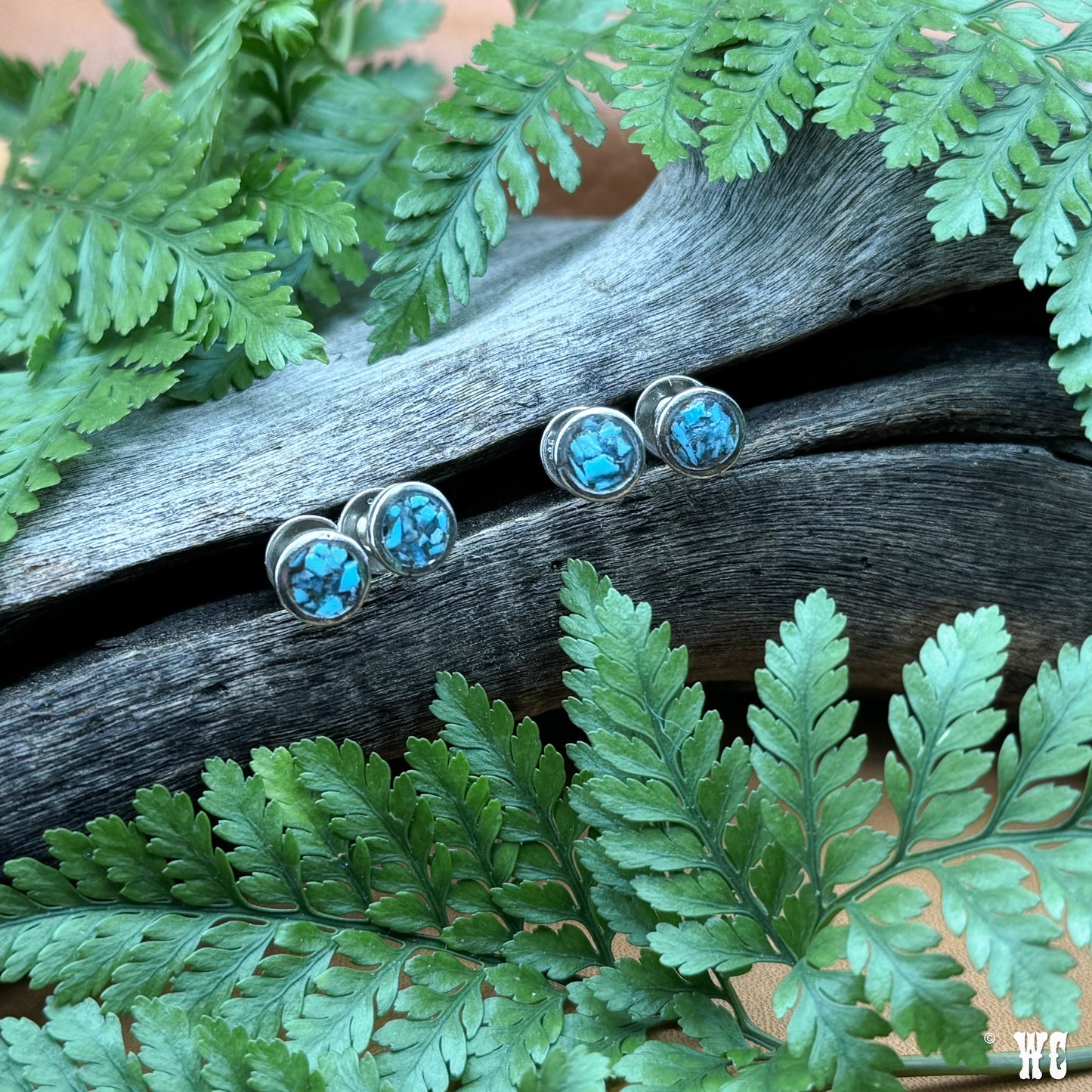 Cute As A Button- Turquoise Studs