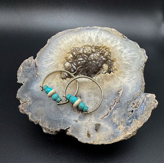 Half Gone - Sterling Turquoise Earrings