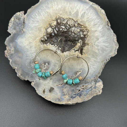 Half Gone - Sterling Turquoise Earrings