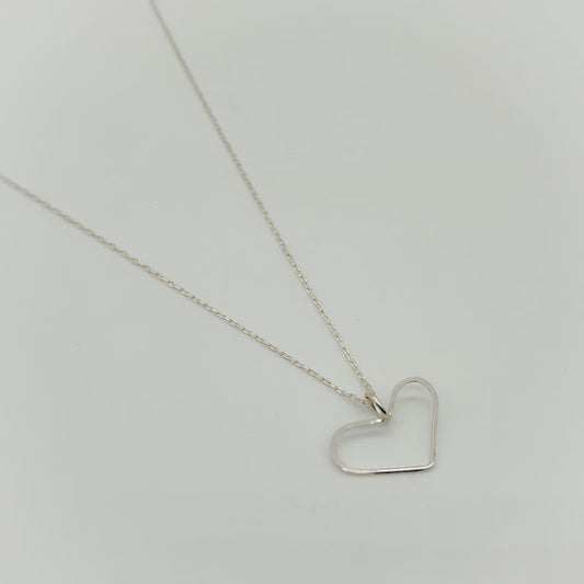 Floating Heart - Sterling Silver Necklace