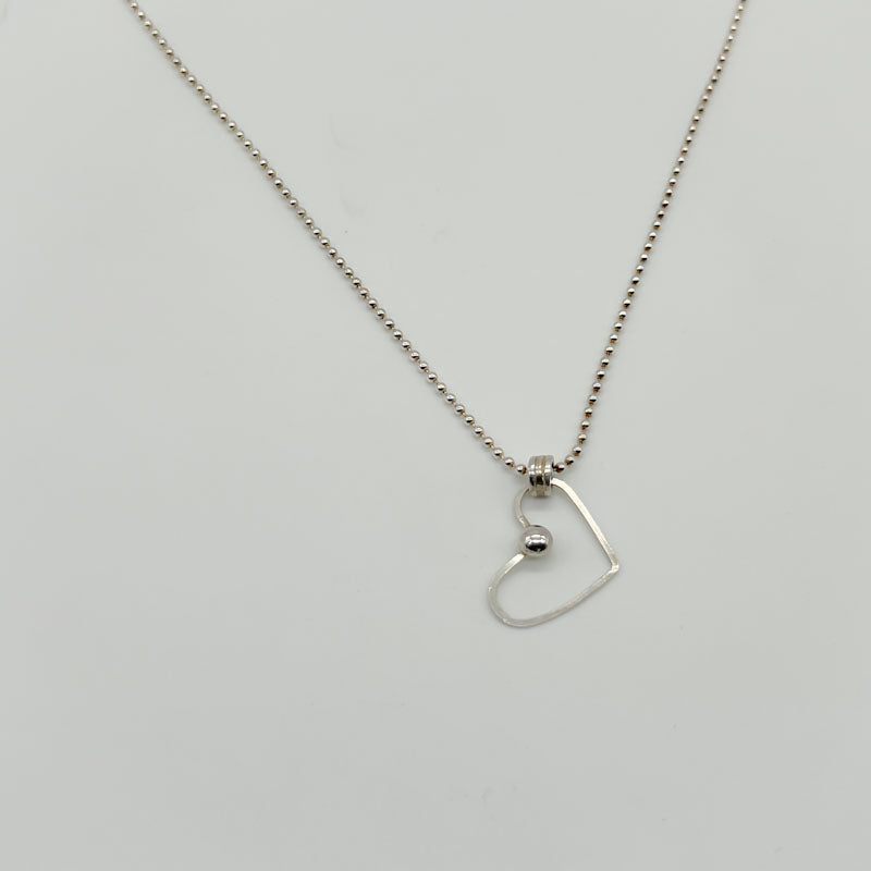 Floating Heart - Sterling Silver Necklace