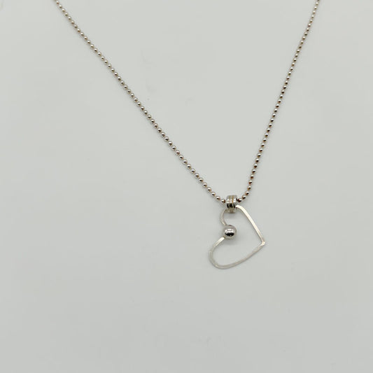 Floating Heart - Sterling Silver Necklace