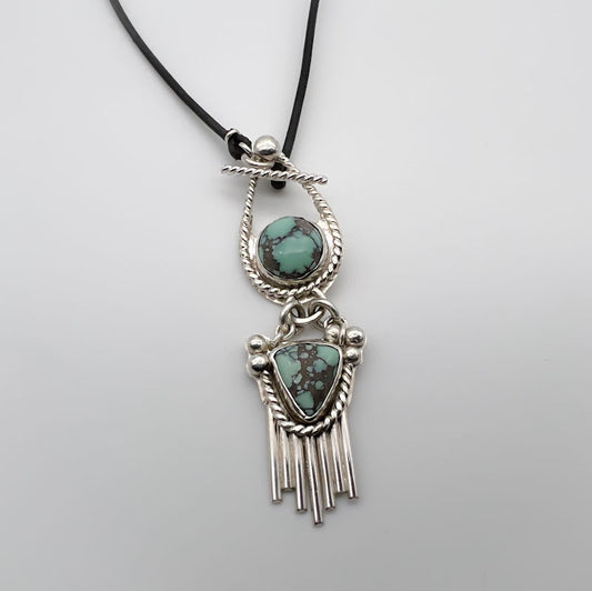 Rope 'Em - Sterling Silver Variscite Pendant