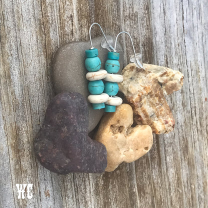 Back Line - Turquoise Beaded Earrings