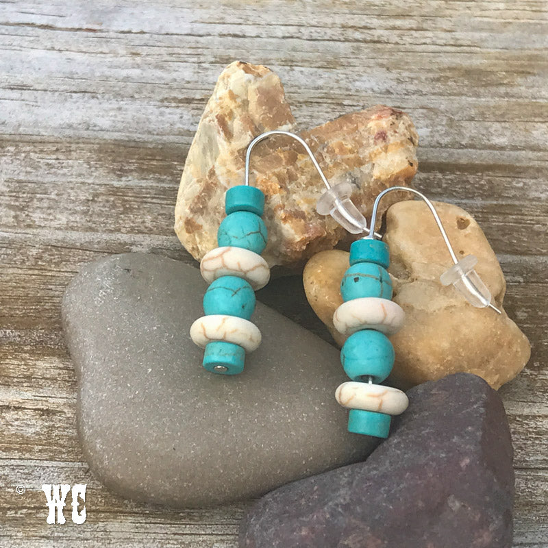 Back Line - Turquoise Beaded Earrings