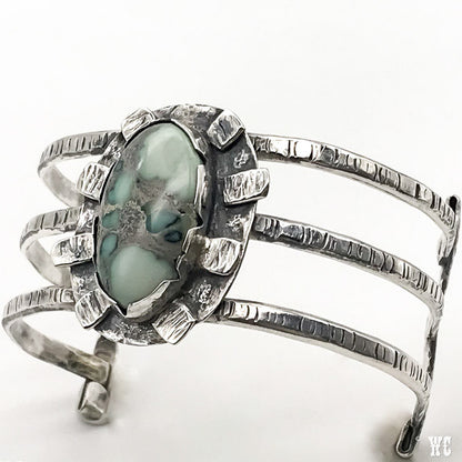 Don't Put Me In A Cage - Sterling Silver Bracelet with Variscite