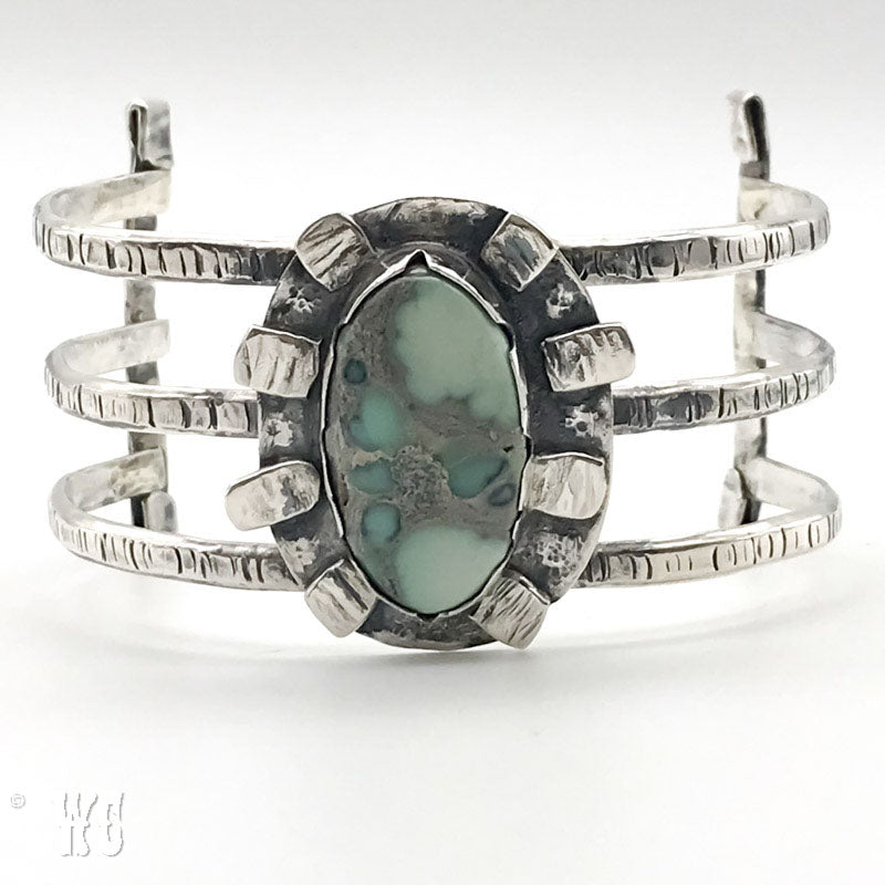 Don't Put Me In A Cage - Sterling Silver Bracelet with Variscite