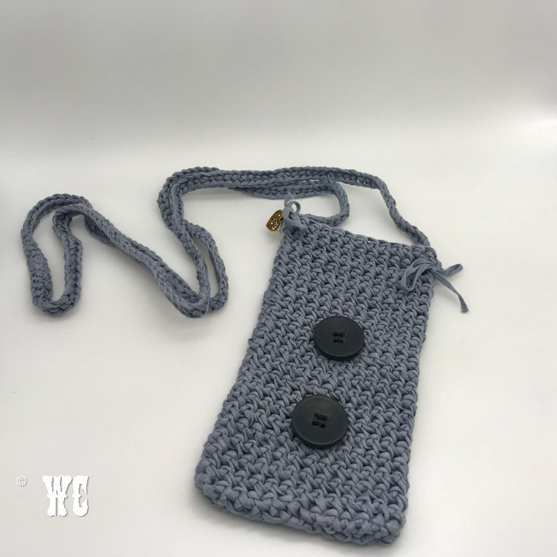 Hand Crochet Cross Body Bag with Button Detail