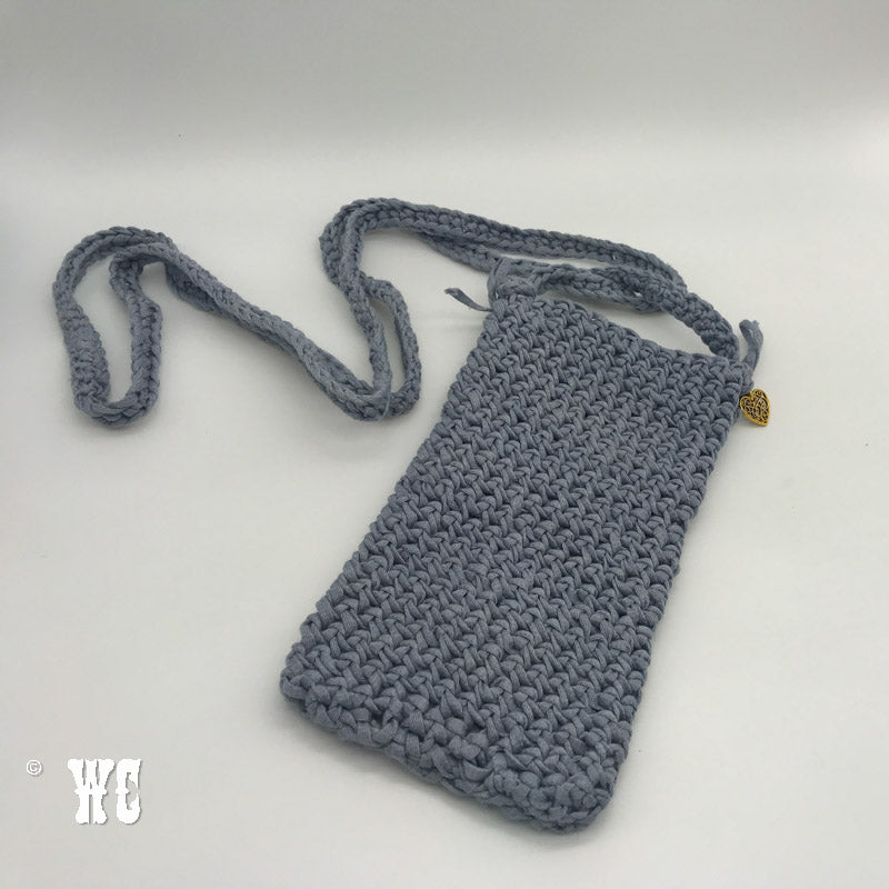 Hand Crochet Cross Body Bag with Button Detail