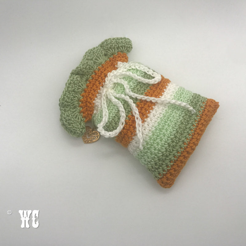 Hand Crochet Striped Pouch