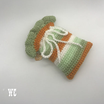 Hand Crochet Striped Pouch