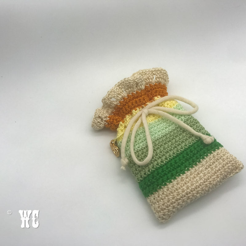 Hand Crochet Striped Pouch