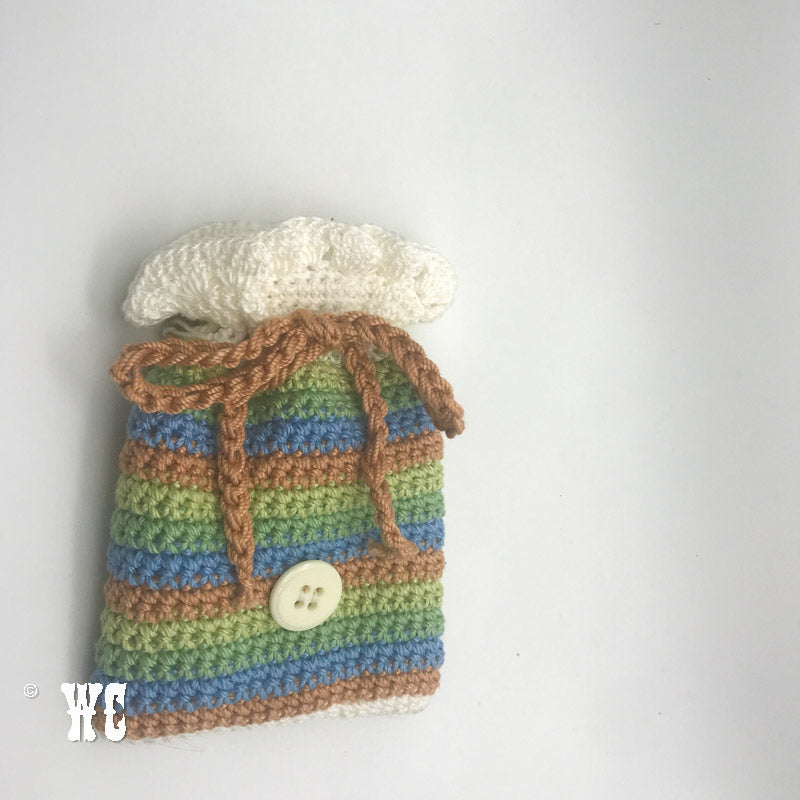 Hand Crochet Striped Pouch