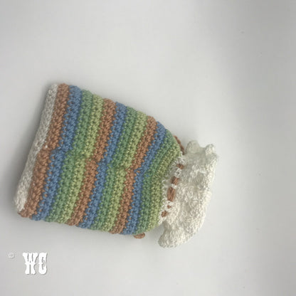 Hand Crochet Striped Pouch