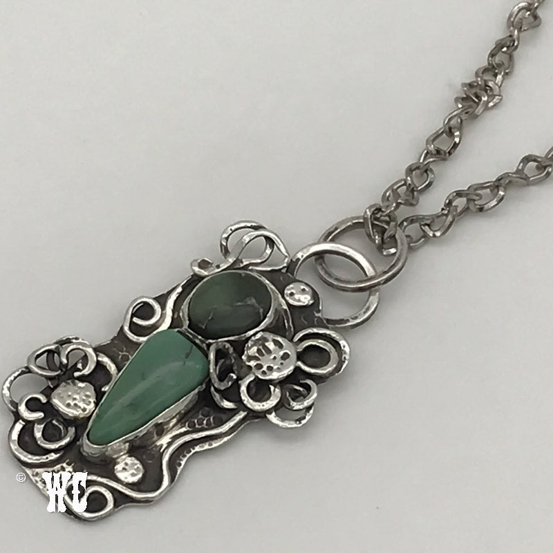 Doubling Up - Sterling Silver Variscite Pendant