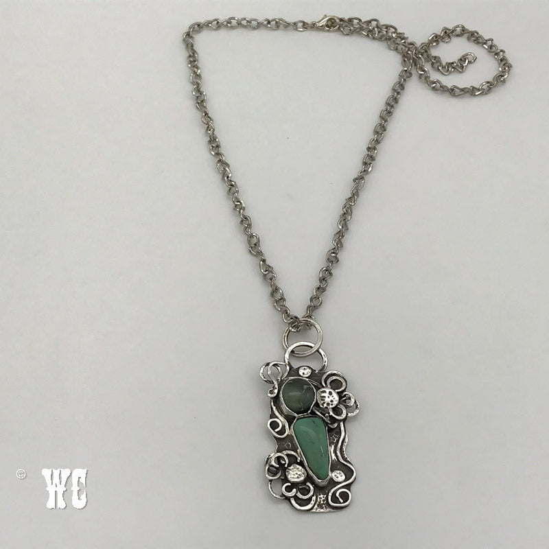 Doubling Up - Sterling Silver Variscite Pendant