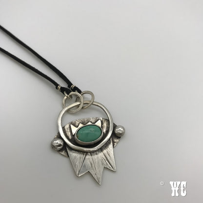 In My Own Orbit - Sterling Silver Turquoise Pendant