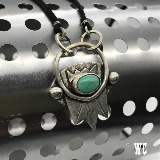 In My Own Orbit - Sterling Silver Turquoise Pendant