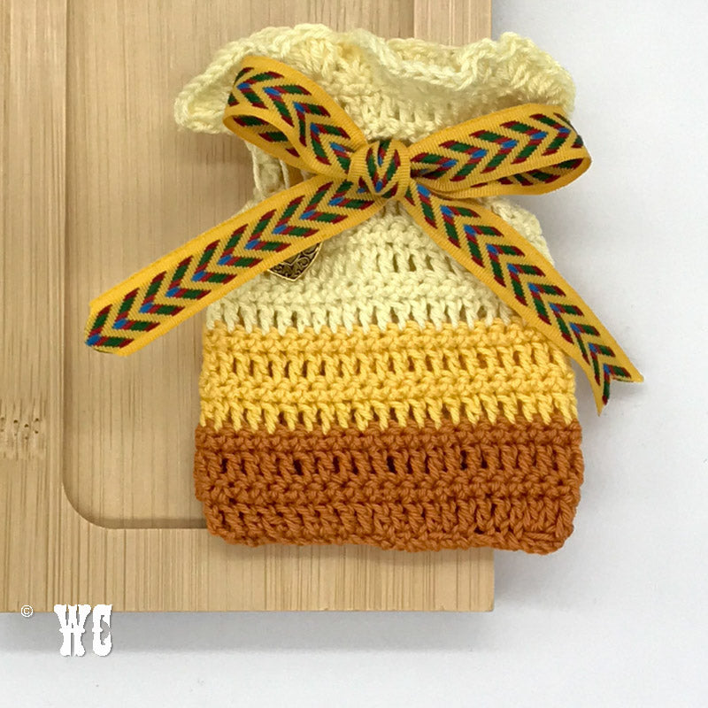 Hand Crochet Striped Pouch