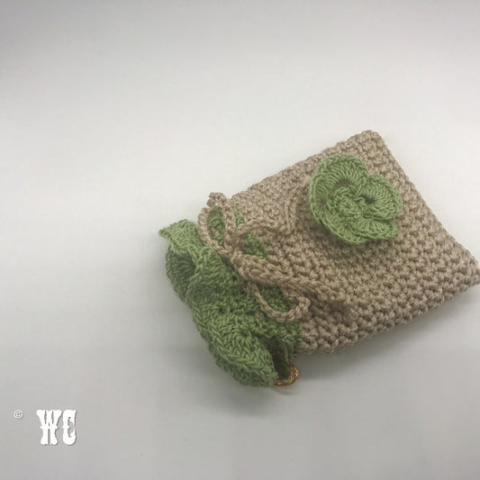 Hand Crochet Pouch with Flower