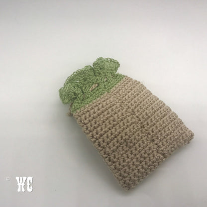 Hand Crochet Pouch with Flower