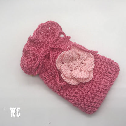 Hand Crochet Pouch with Flower