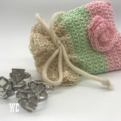 Hand Crochet Pouch with Flower