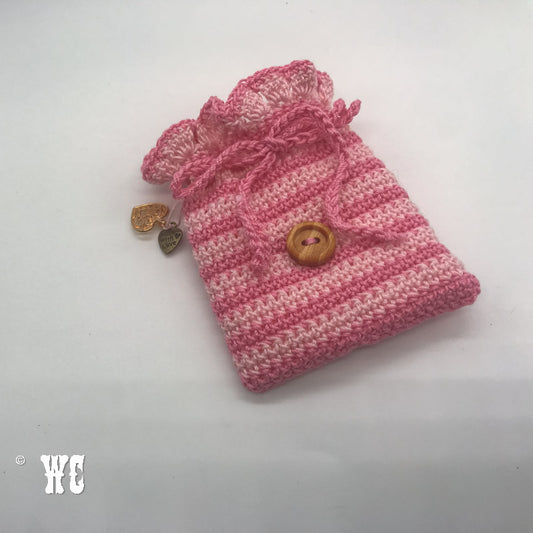 Hand Crochet Striped Pouch