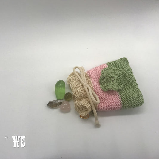 Hand Crochet Pouch with Flower