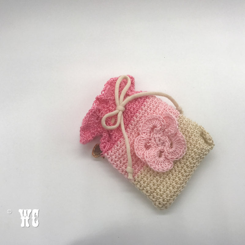 Hand Crochet Pouch with Flower