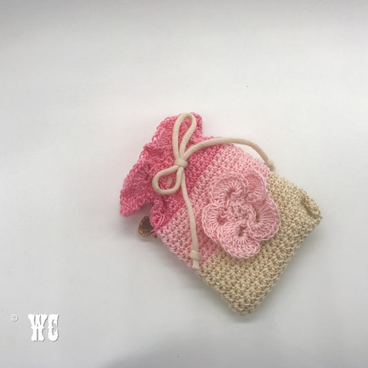 Hand Crochet Pouch with Flower