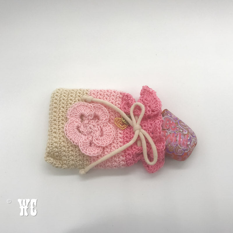 Hand Crochet Pouch with Flower