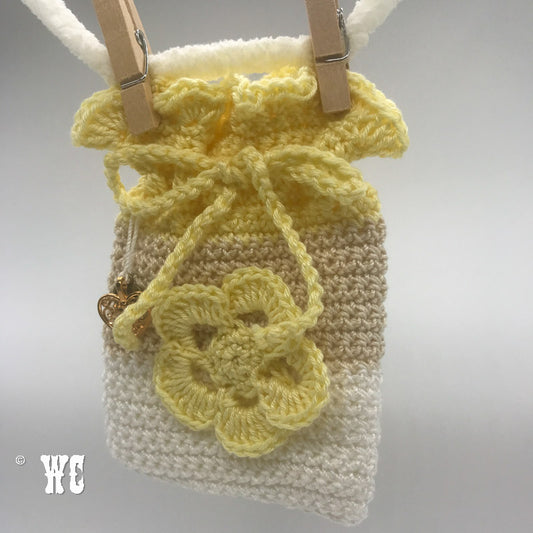 Hand Crochet Pouch with Flower