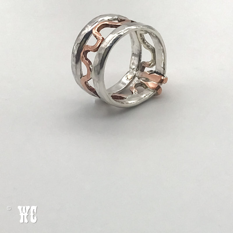 Inside Bet - Sterling Silver Ring with Copper