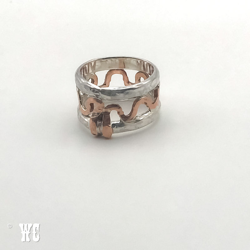 Inside Bet - Sterling Silver Ring with Copper