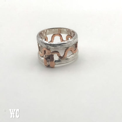 Inside Bet - Sterling Silver Ring with Copper