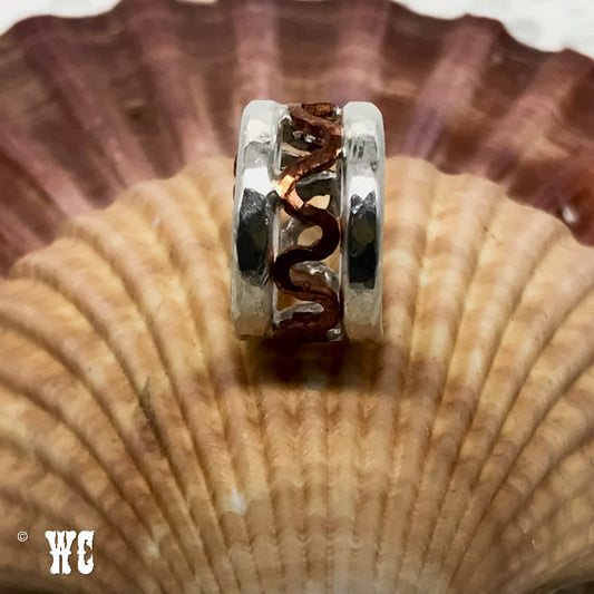 Inside Bet - Sterling Silver Ring with Copper