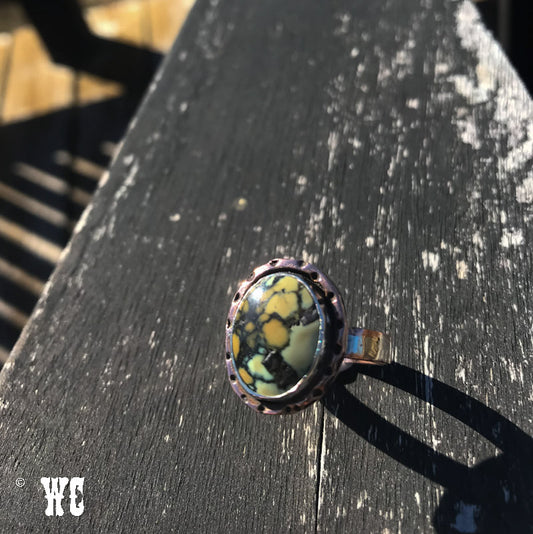 Bronze Goddess - Sterling Silver Variscite Ring